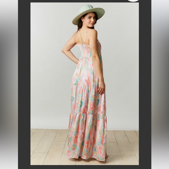 PEACH LOVE CALIFORNIA MARBLE FLORAL MAXI DRESS ❤️NEW COLLECTION IN STORES❤️ - Picture 2 of 5
